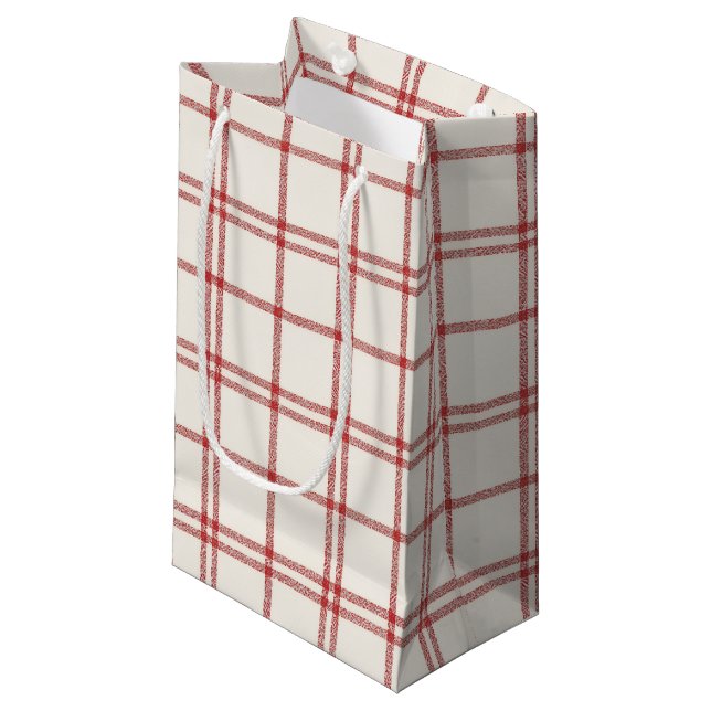Bolsa De Regalo Pequeña Red Snow Trail Christmas Plaid (Angulo Anverso)