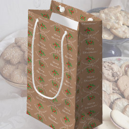 Bolsa De Regalo Pequeña Regalo de pastelería navideña marrón navidad