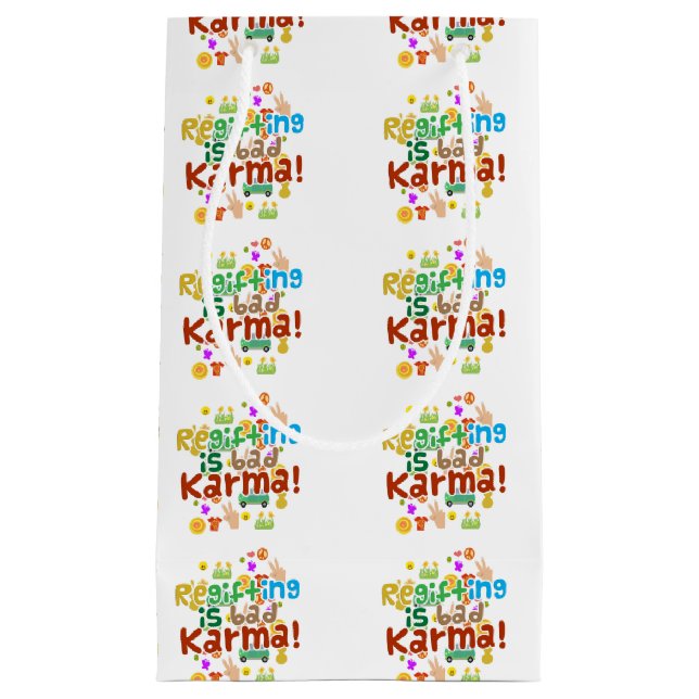 Bolsa De Regalo Pequeña Registrarse es el mal Karma (Anverso)