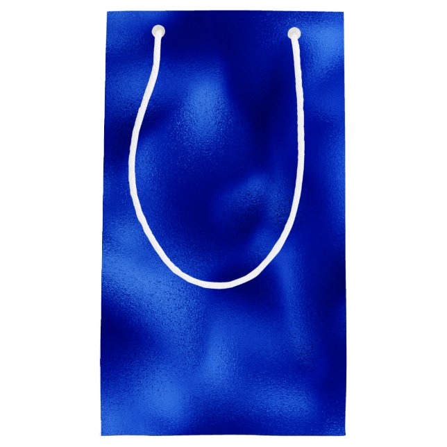 Bolsa De Regalo Pequeña Relieve metalizado Azul Real Hanukkah (Anverso)