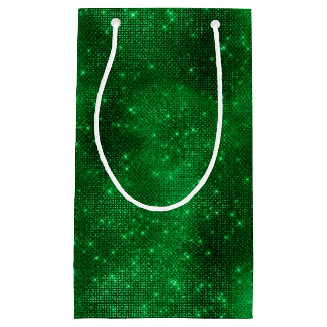 Bolsa De Regalo Pequeña Relieve metalizado verde espumoso (Anverso)