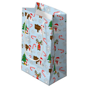 Bolsa De Regalo Pequeña Renos De Árbol De Navidad Y Hombres De Nieve