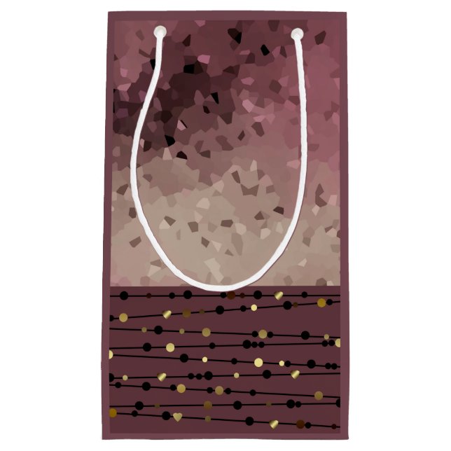 Bolsa De Regalo Pequeña Resumen, marrón, rosa, marrón rosa (Anverso)