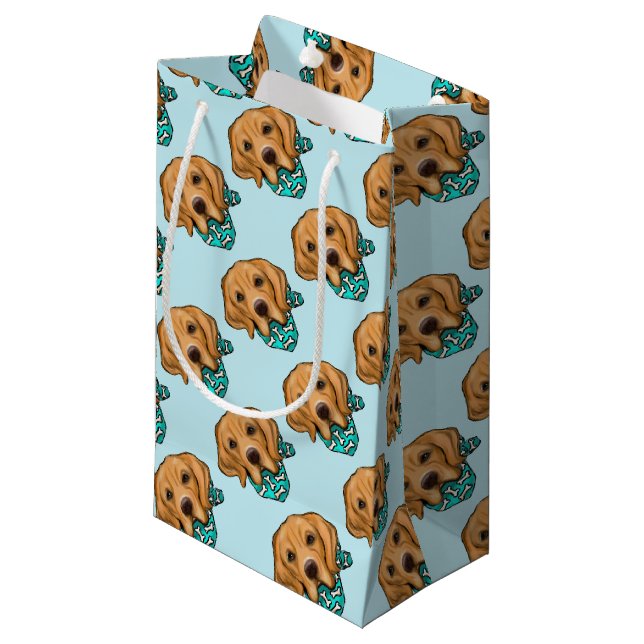 Bolsa De Regalo Pequeña Retriever Dorado (Angulo Anverso)