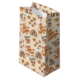 Bolsa De Regalo Pequeña Retro Rainbow Flower Christmas