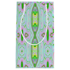 Bolsa De Regalo Pequeña Retro Resumen Rosa, Lime Green y Aqua Pattern