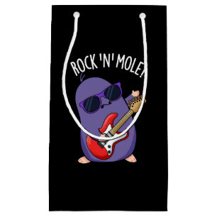 Bolsa De Regalo Pequeña Rock N Mole Gracioso Animal Pun Dark BG