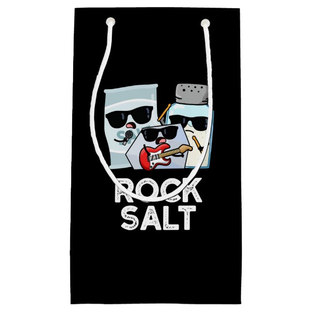 Bolsa De Regalo Pequeña Rock Salt Funny Condiment Music Pun Dark BG (Anverso)