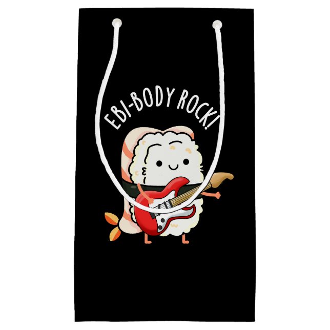 Bolsa De Regalo Pequeña Rockero divertido Sushi Pun Dark BG (Anverso)