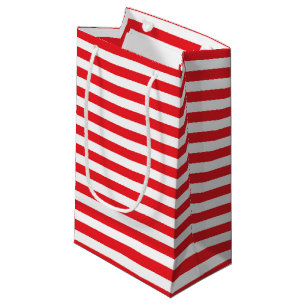 Bolsa De Regalo Pequeña Rojo y blanco raya el bolso del regalo