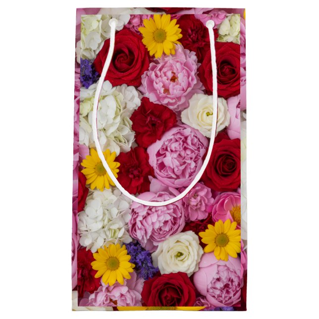 Bolsa De Regalo Pequeña Romantic Mixed Floral Bouquet Pattern with Roses (Anverso)