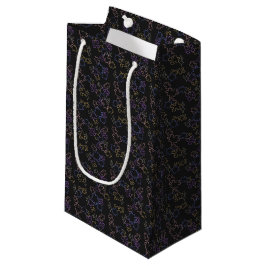 Bolsa De Regalo Pequeña Rompecabezas - Contorno Pastel Fondo Negro