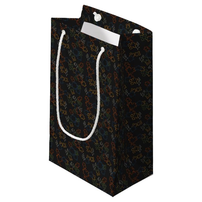 Bolsa De Regalo Pequeña Rompecabezas - Esquema de otoño con fondo negro (Angulo Anverso)