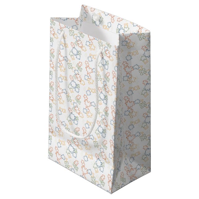 Bolsa De Regalo Pequeña Rompecabezas - Esquema de otoño Fondo Blanco (Angulo Anverso)