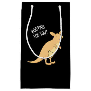 Bolsa De Regalo Pequeña Roo-Ting Para Usted Divertido Kangaroo Pun Dark BG