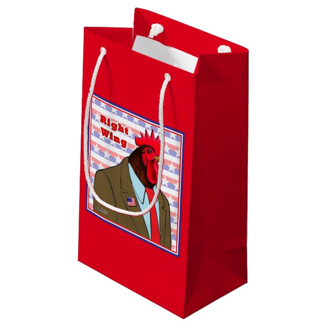 Bolsa De Regalo Pequeña Rooster de ala derecha (Angulo reverso)