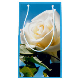 Bolsa De Regalo Pequeña Rosa blanca bajo cielo azul