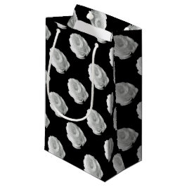 Bolsa De Regalo Pequeña rosa blanco sobre el fondo negro