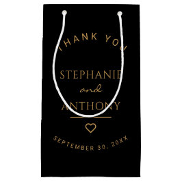 Bolsa De Regalo Pequeña Rosa minimalista con Boda de corazón moderno