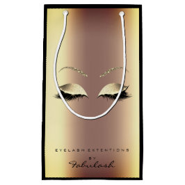 Bolsa De Regalo Pequeña Rosa Purpurina de oro maquillaje latigazos Belleza