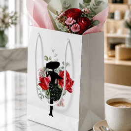 Bolsa De Regalo Pequeña Rosa Roja y Moda