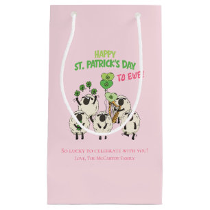 Bolsa De Regalo Pequeña Rosa y Verde Día de San Patricio para Oveja Irland
