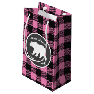 Bolsa De Regalo Pequeña Rosado Baby Shower de oso