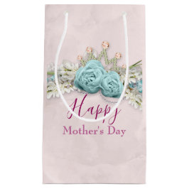 Bolsa De Regalo Pequeña Rosas azules y el Bouquet floral de la corona Día 