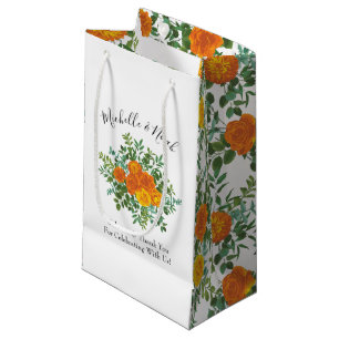 Bolsa De Regalo Pequeña Rosas naranjas Boda Floral Modern