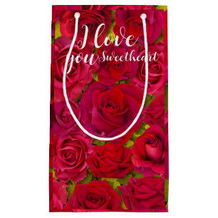 Bolsa De Regalo Pequeña Rosas Rojas Te Amo Nombre