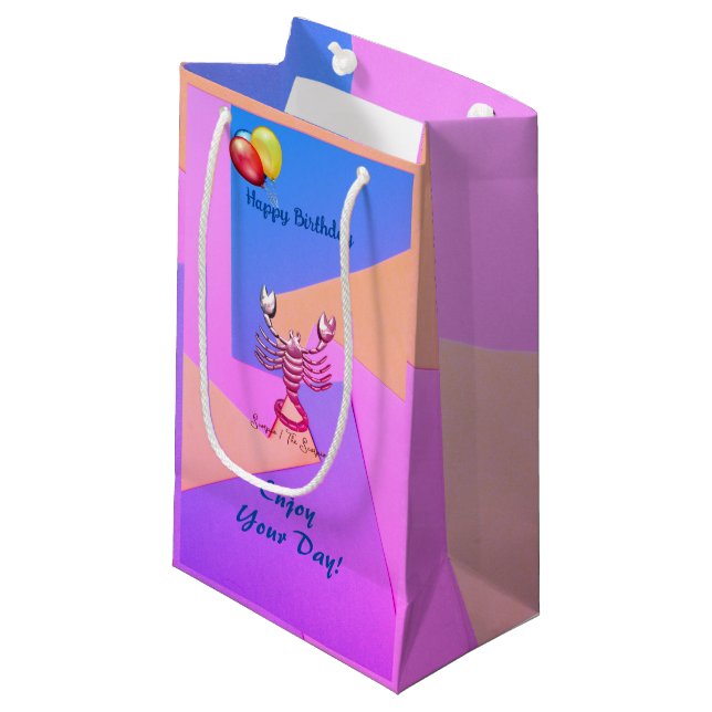 Bolsa De Regalo Pequeña Rótulo Zodiac Scorpio Cumpleaños (Angulo Anverso)