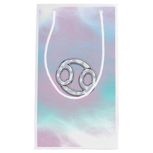 Bolsa De Regalo Pequeña Rótulo Zodiaco de Cáncer de Estilo Perla (Anverso)