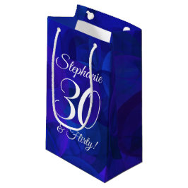 Bolsa De Regalo Pequeña Royal Blue 30 y Flirty Birthday Party