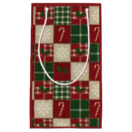 Bolsa De Regalo Pequeña Rustic Christmas Quilt Plaid