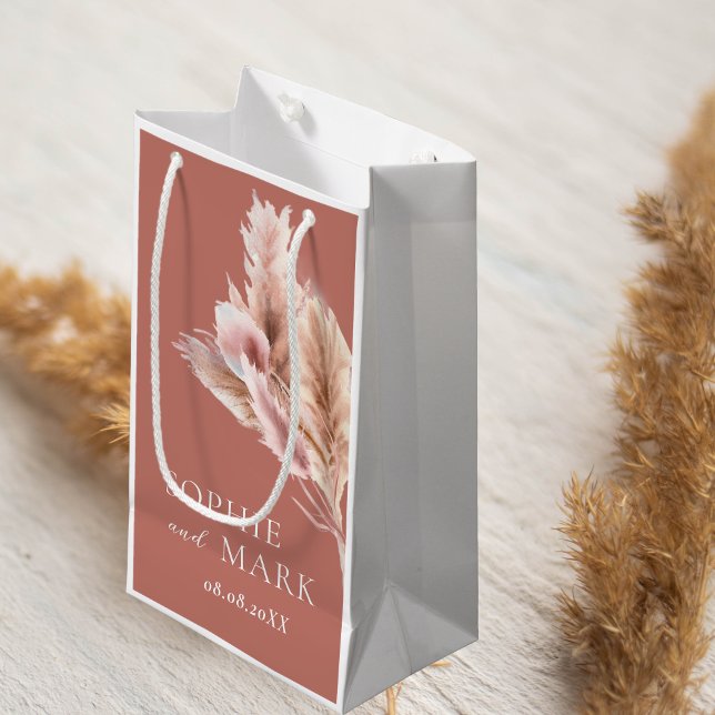 Bolsa De Regalo Pequeña Rustic Pampas Grass Wedding Thank You (Subido por el creador)