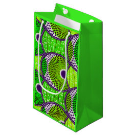 Bolsa De Regalo Pequeña Sac cadeau, Wax Africain vert.