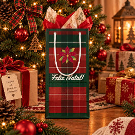 Bolsa De Regalo Pequeña Sacola de Presente de Natal Xadrez Clássico