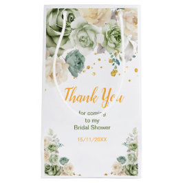 Bolsa De Regalo Pequeña Sage Green and Cream Floral Bridal Shower