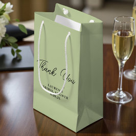 Bolsa De Regalo Pequeña Sage Green Minimalist Bridal Shower Thank You
