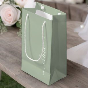 Bolsa De Regalo Pequeña Sage Green Minimalista Moderno Monograma elegante