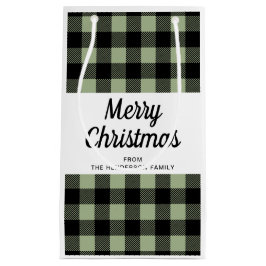 Bolsa De Regalo Pequeña Sage Green Plain Feliz Navidad