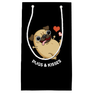 Bolsa De Regalo Pequeña Saltos Y Besos Graciosos Perros Pun Oscuro BG