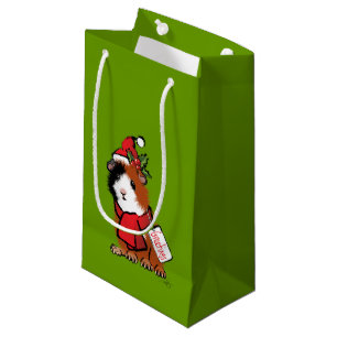 Bolsa De Regalo Pequeña Saludo del conejillo de Indias del navidad