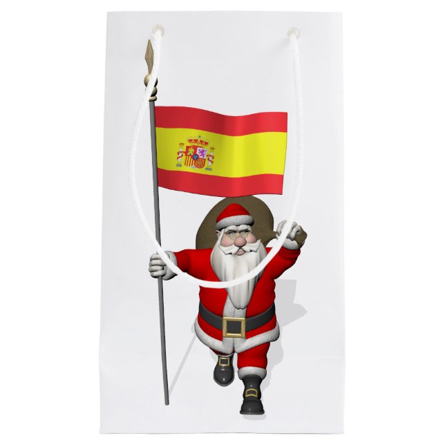 Bolsa De Regalo Pequeña Santa Claus Con El Fin De España (Anverso)