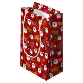 Bolsa De Regalo Pequeña Santa con fondo rojo y naranja