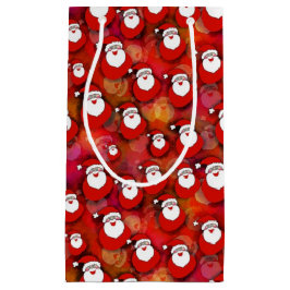 Bolsa De Regalo Pequeña Santa con fondo rojo y naranja