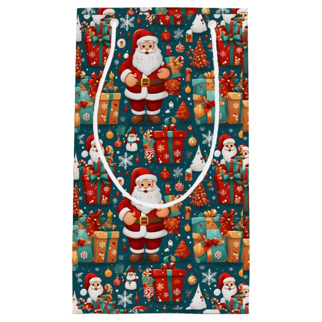 Bolsa De Regalo Pequeña Santa Delight festivo (Anverso)