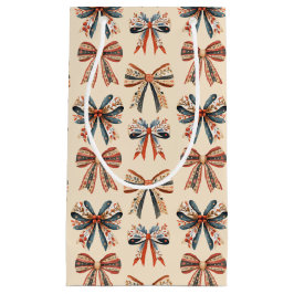 Bolsa De Regalo Pequeña Scandi Bows Folk Art Holiday