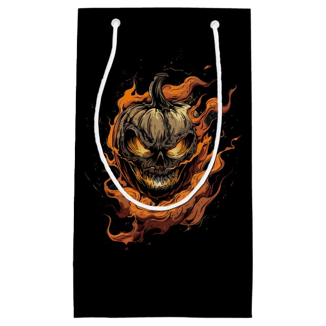 Bolsa De Regalo Pequeña Scary Jack-o-Lantern (Anverso)