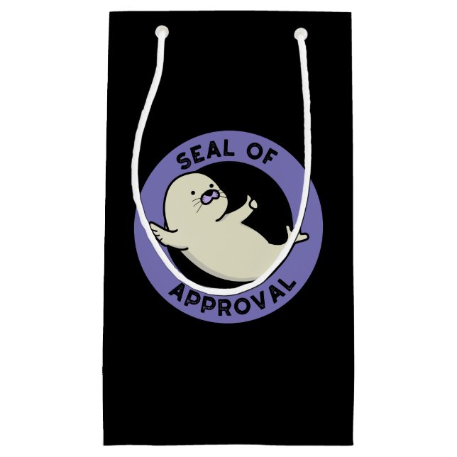Bolsa De Regalo Pequeña Sello De Homologación Funny Seal Pun Oscuro BG (Anverso)